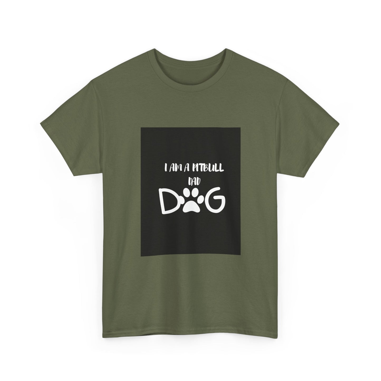 Dog Lover Unisex Heavy Cotton Tee - "I Am a Pitbull Dad and Dog"